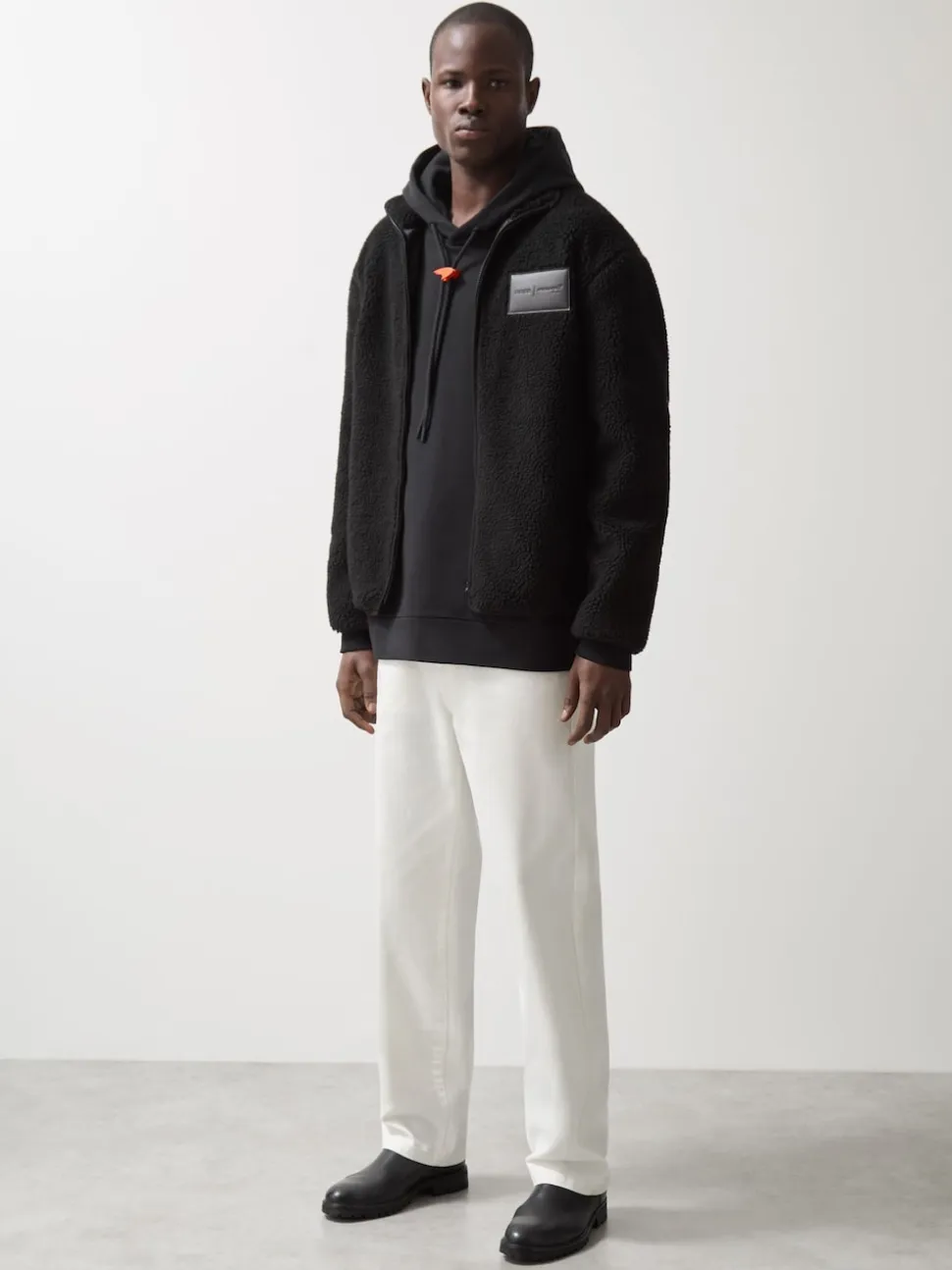 Reiss Black Snoop McLaren F1 Team Embroidered Fleece Jacket Unisex Fit