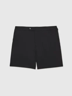 Reiss Black Sun Side-Adjuster Swim Shorts