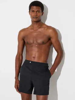 Reiss Black Sun Side-Adjuster Swim Shorts