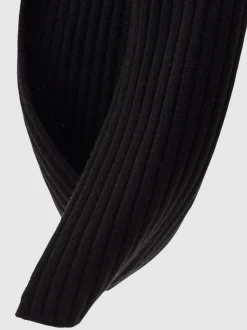 Reiss Black Swinly Chunky Rib Wool Blend Scarves