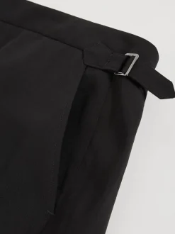 Reiss Black Tanine Side-Adjuster Tailored Shorts