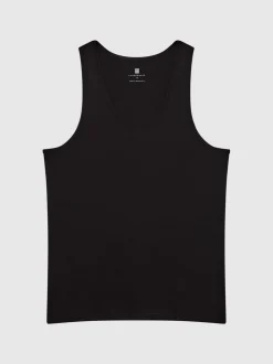 Reiss Black Vinnie Cotton Stretch Vest
