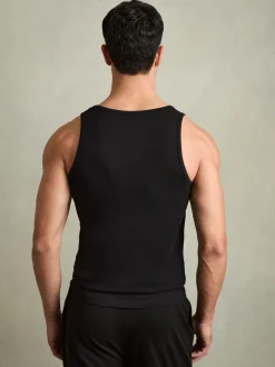 Reiss Black Vinnie Cotton Stretch Vest