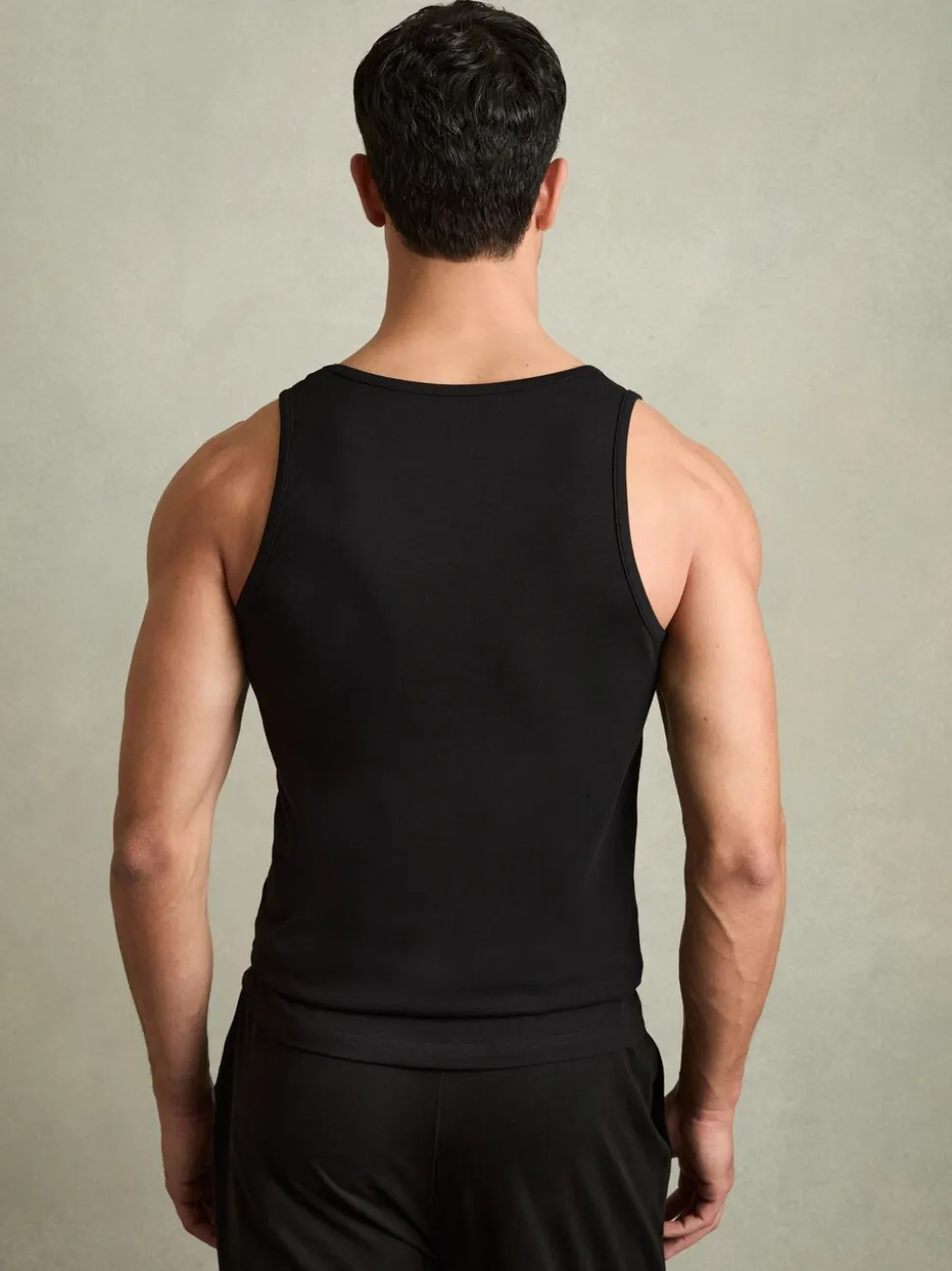 Reiss Black Vinnie Cotton Stretch Vest