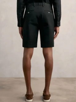 Reiss Black Wicket Cotton Chino Shorts with Stretch