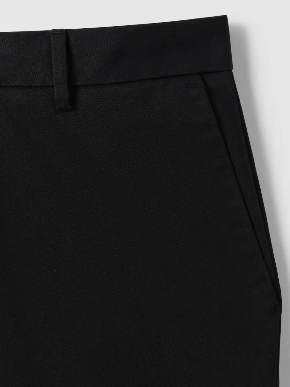 Reiss Black Wicket Cotton Chino Shorts with Stretch