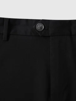 Reiss Black Wicket Cotton Chino Shorts with Stretch