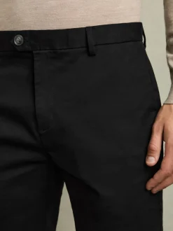 Reiss Black Wicket Cotton Chino Shorts with Stretch