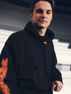 Reiss Black Zak McLaren F1 Team Oversize Toggle Hoodie Unisex Fit