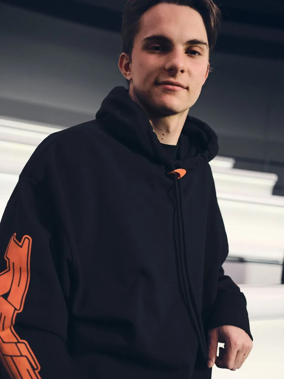 Reiss Black Zak McLaren F1 Team Oversize Toggle Hoodie Unisex Fit