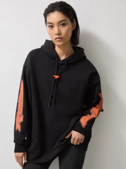 Reiss Black Zak McLaren F1 Team Oversize Toggle Hoodie Unisex Fit