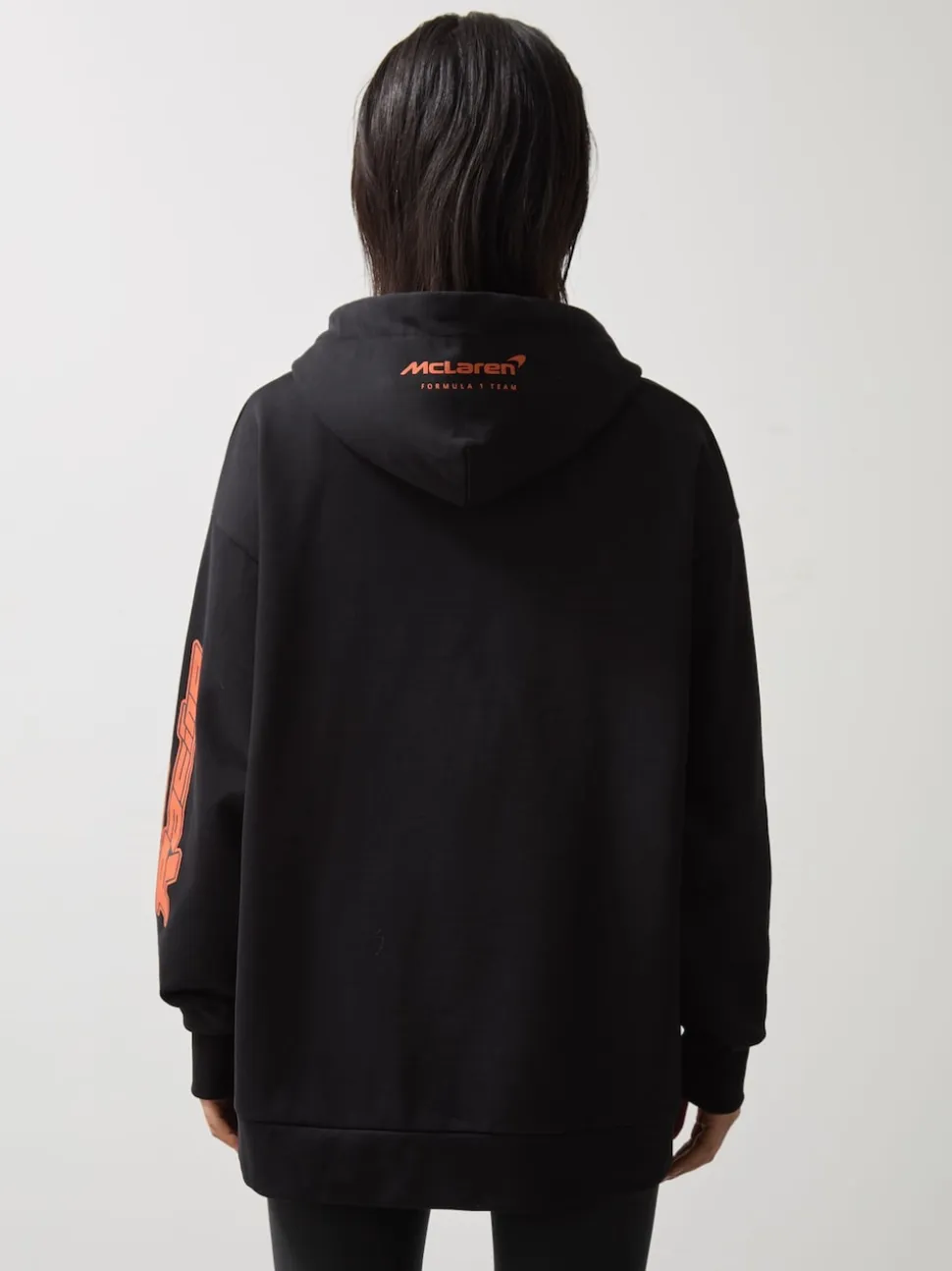 Reiss Black Zak McLaren F1 Team Oversize Toggle Hoodie Unisex Fit