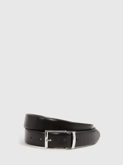 Reiss Black/Dark Brown Ricky Reversible Leather Belt