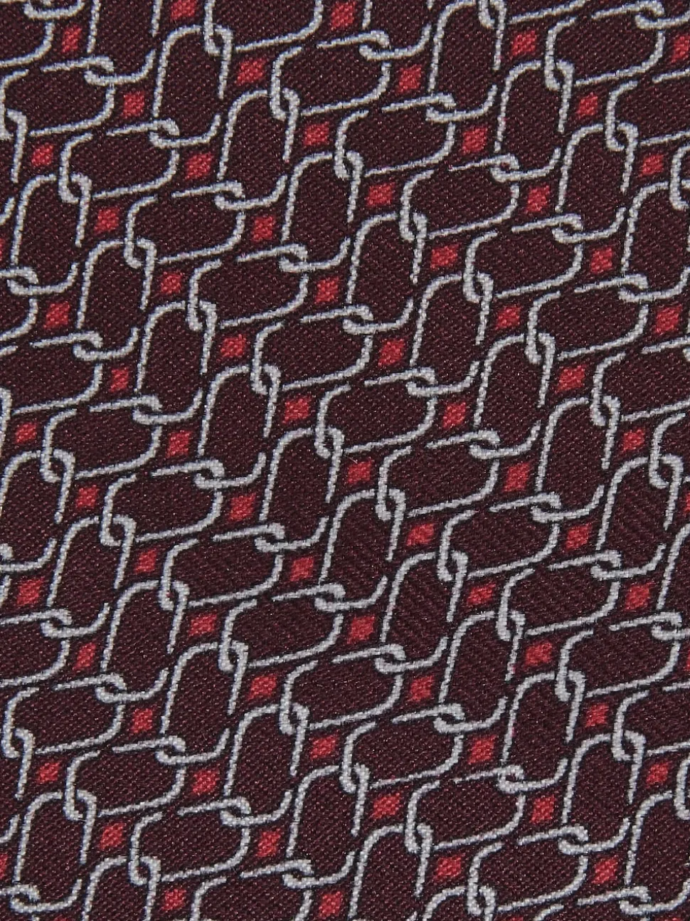 Reiss Bordeaux Bernardo Silk Geometric-Chain Print Tie