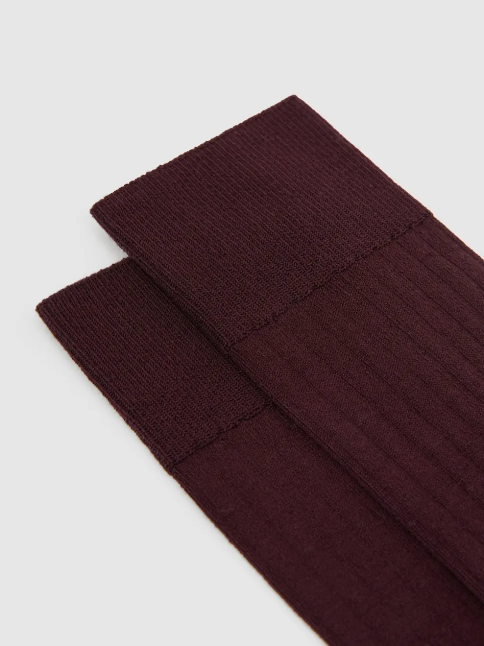 Reiss Bordeaux Fela Cotton-Blend Ribbed Socks