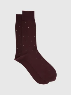 Reiss Bordeaux Mario Spot Polka Dot Socks