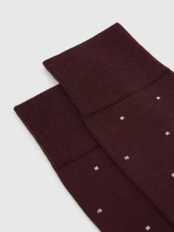 Reiss Bordeaux Mario Spot Polka Dot Socks