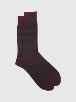 Reiss Bordeaux Mario Stripe Striped Socks