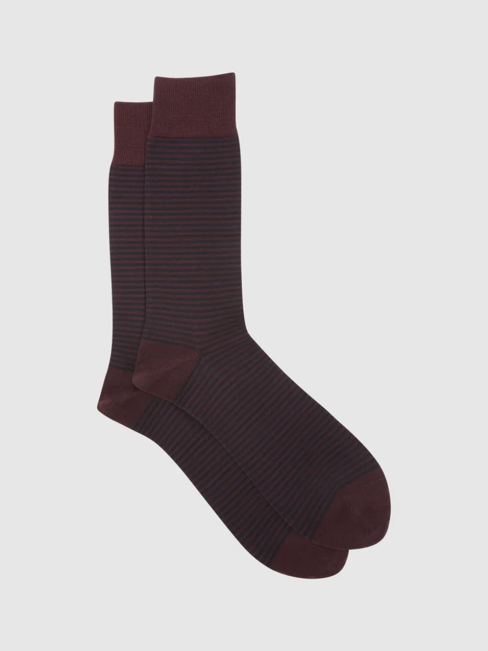 Reiss Bordeaux Mario Stripe Striped Socks