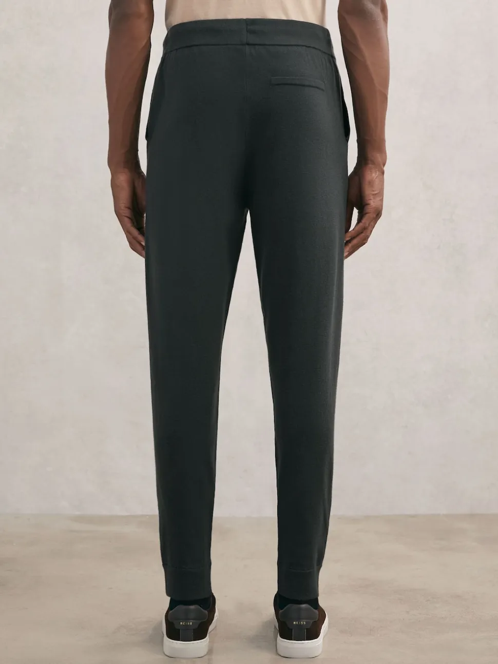 Reiss Bottle Green Billings Merino Wool-Blend Cuffed Joggers