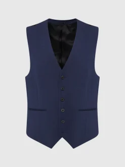 Reiss Bright Blue Wish Slim Fit Waistcoat