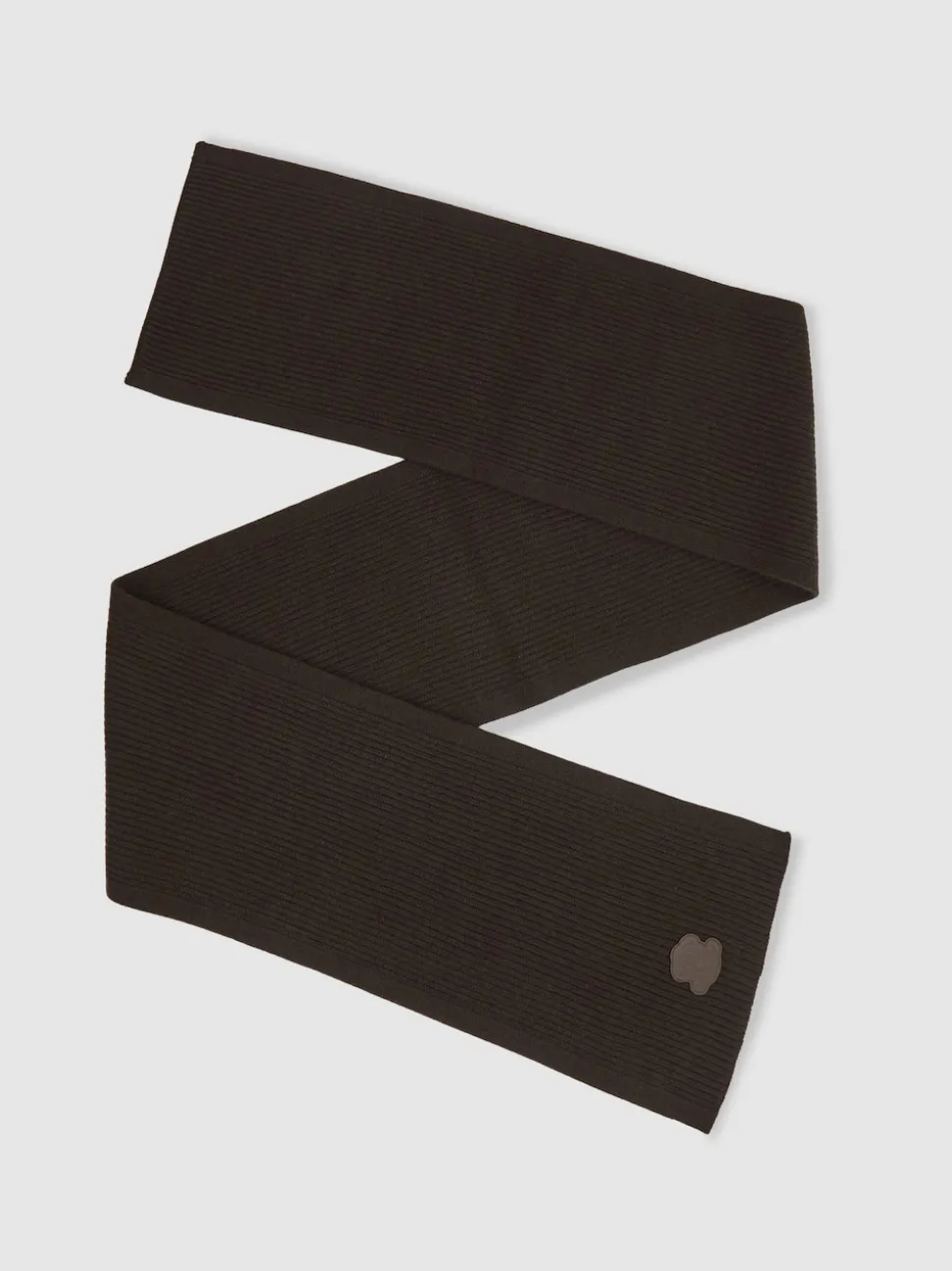 Reiss Brown Bennett Monogram Appliqué Wool Scarf
