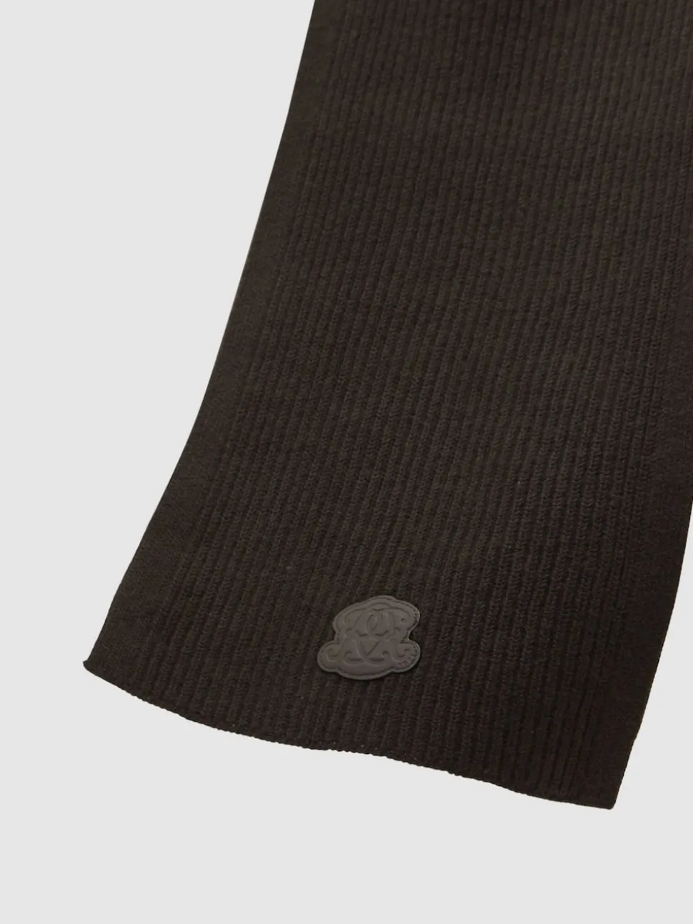 Reiss Brown Bennett Monogram Appliqué Wool Scarf