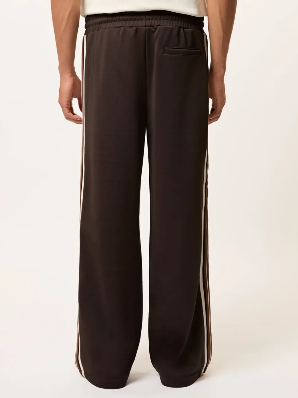 Reiss Brown Foster Monogram Cotton Wide-Leg Joggers