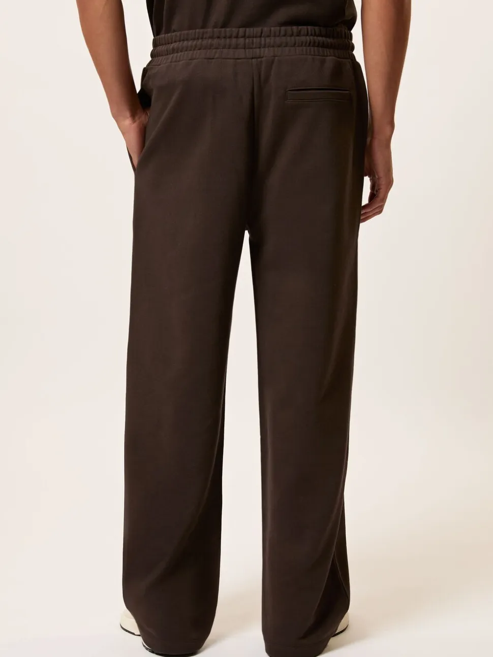 Reiss Brown Mellor Monogram Cotton Wide-Leg Joggers