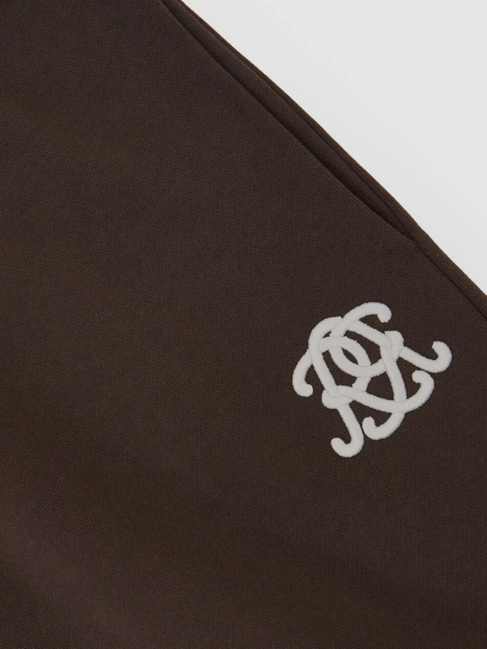 Reiss Brown Mellor Monogram Cotton Wide-Leg Joggers