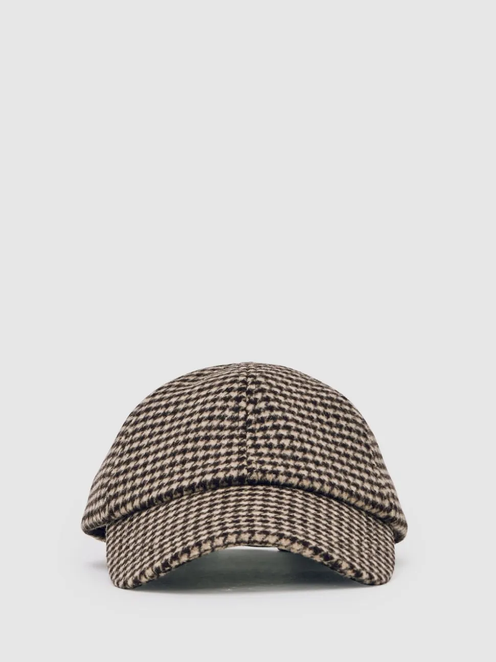 Reiss Brown Wansbeck Wool-Blend Houndstooth-Check Cap