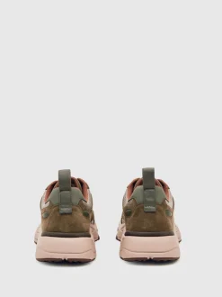 Reiss Brown/Khaki Green Io Chunky-Sole Panelled Runner Trainers
