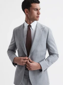 Reiss Burgundy Ceremony Textured Silk Blend Tie
