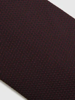 Reiss Burgundy Ceremony Textured Silk Blend Tie