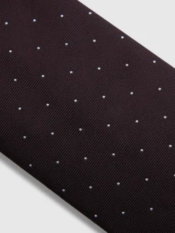 Reiss Burgundy Liam Polka Dot Silk Tie