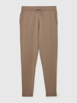 Reiss Camel Brown Billings Merino Wool-Blend Cuffed Joggers