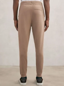 Reiss Camel Brown Billings Merino Wool-Blend Cuffed Joggers