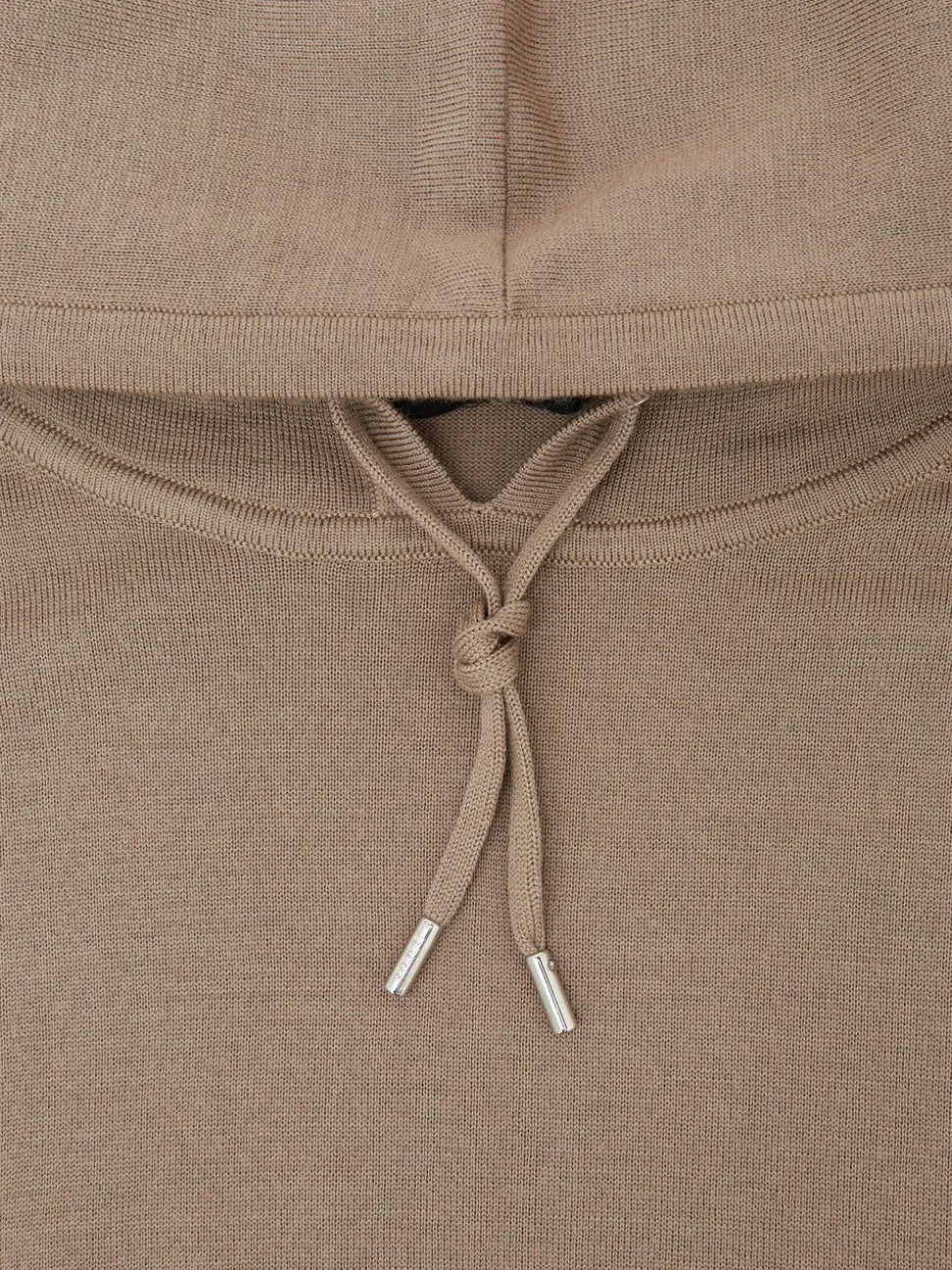 Reiss Camel Brown Holland Merino Wool Drawstring Hoodie
