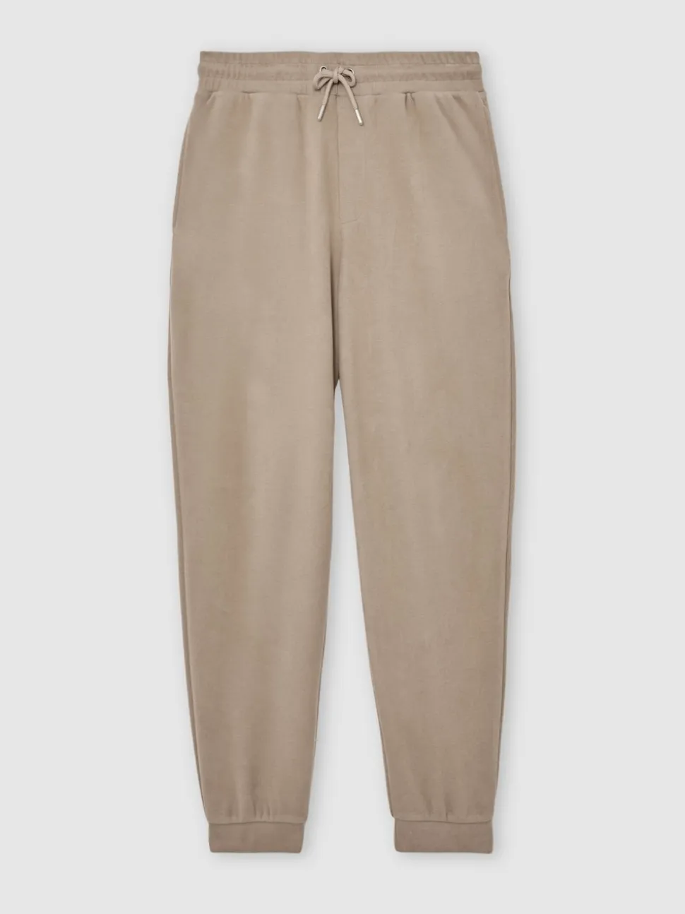 Reiss Camel Brown Remo Cotton-Blend Brushed Ribbed Joggers