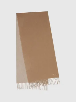 Reiss Camel Picton Wool and Cashmere Scarf