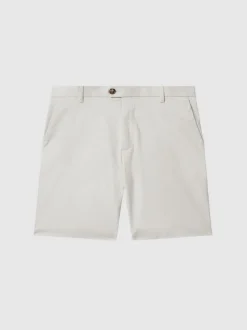 Reiss Chalk Wicket Cotton Chino Shorts with Stretch