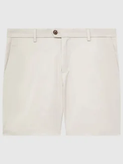 Reiss Chalk Wicket Cotton Chino Shorts with Stretch