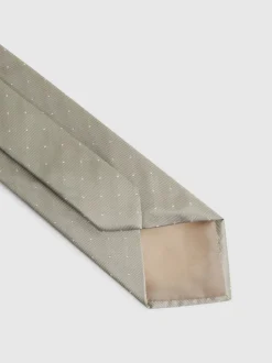 Reiss Champagne Liam Polka Dot Silk Tie