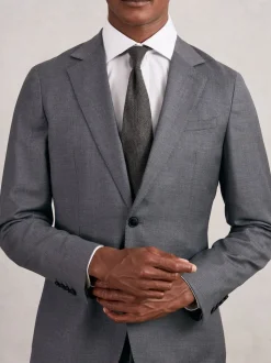 Reiss Charcoal Donato Wool-Silk Textured Tie
