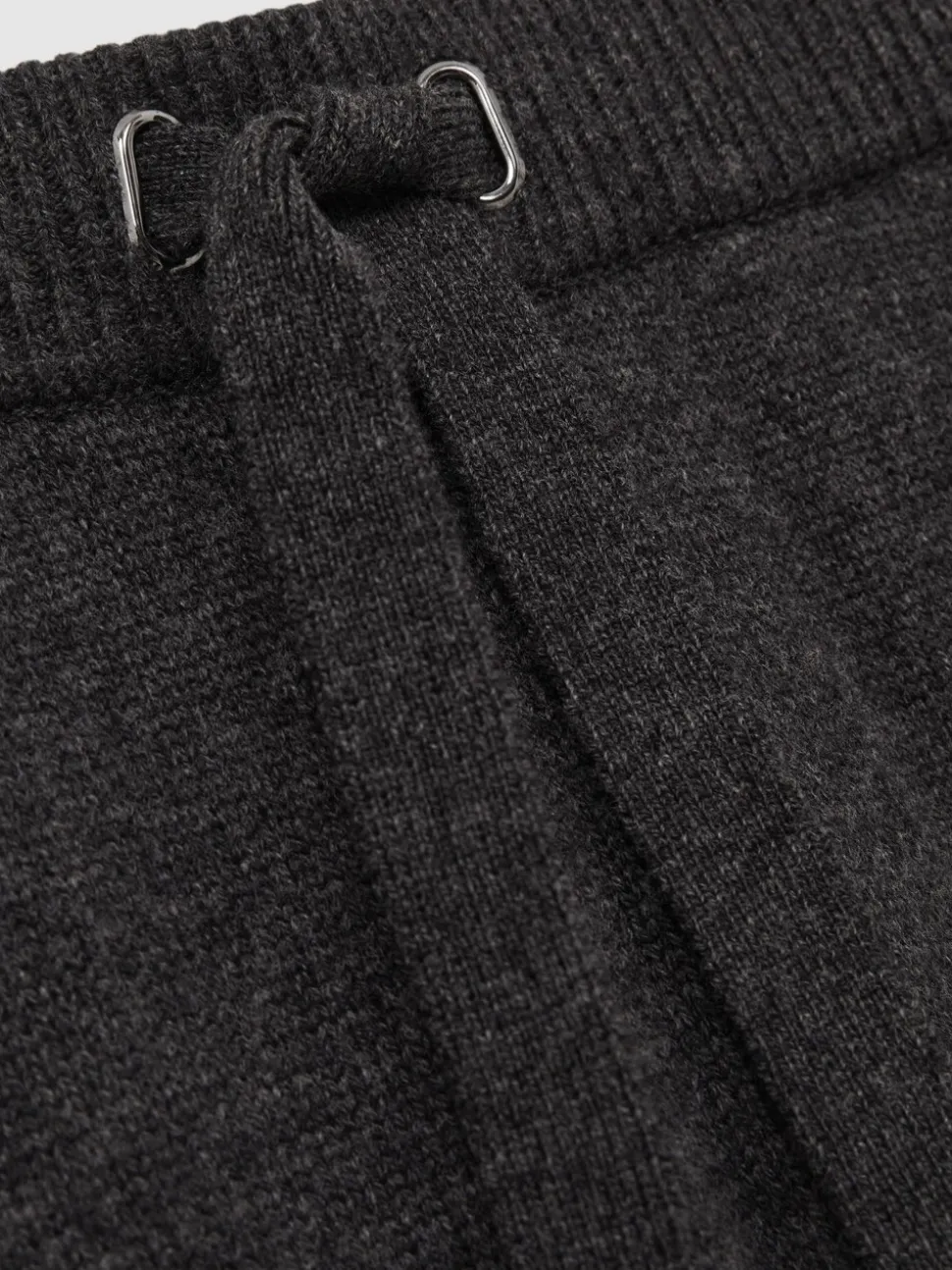 Reiss Charcoal Melange Fenworth Wool Blend Heavy Knit Shorts