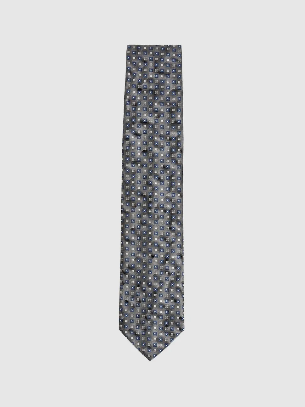Reiss Charcoal Pelosa Foulard Silk Blend Floral Print Tie