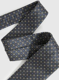 Reiss Charcoal Pelosa Foulard Silk Blend Floral Print Tie