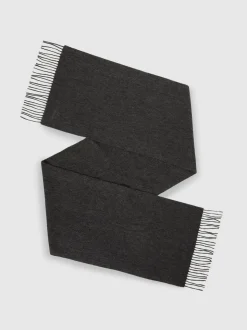 Reiss Charcoal Picton Wool and Cashmere Scarf