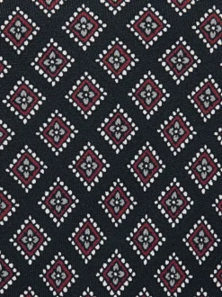 Reiss Charcoal/Bordeaux Bortolo Silk Floral Medallion-Print Tie