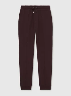 Reiss Cherry Red Premier Stretch-Jersey Tailored Joggers